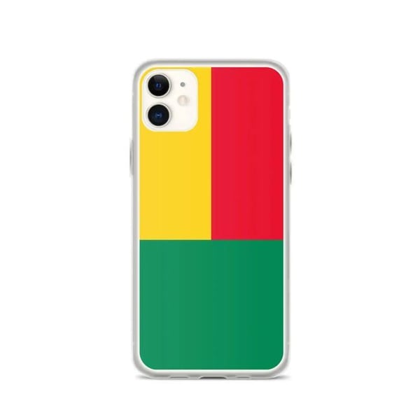 Telefonfodral – Benins flagga – Kompatibel med iPhone 11 – Mjukt fodral – Slitstarkt och stötresistent – Silikon – Pixelforma