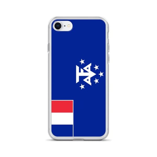 Telefonfodral – Franska Antarktis flagga – Kompatibel med iPhone 7 – Flexibelt fodral – Slitstarkt och stöttåligt – Pixelforma