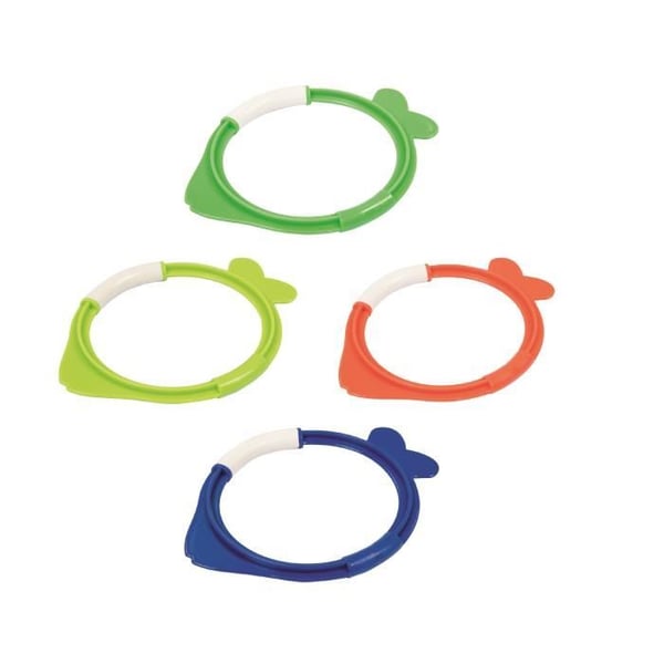 Badelegetøj - Bestway - Lil Fish - 4 Dykkeringe - Klare Farver - Holdbar PVC