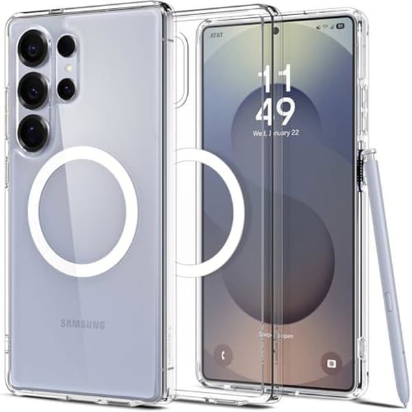 Coque - SPIGEN - Ultra Hybrid MagFit - Kompatibel med Samsung Galaxy S25 Ultra - Hvid - Hybrid Beskyttelse