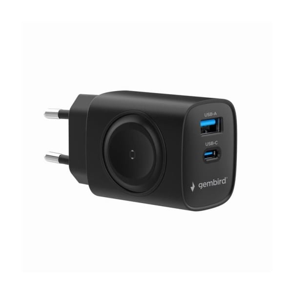 CARGADOR GEMBIRD 2-1 USB Snabbladdning + APPLE WATCH SVART