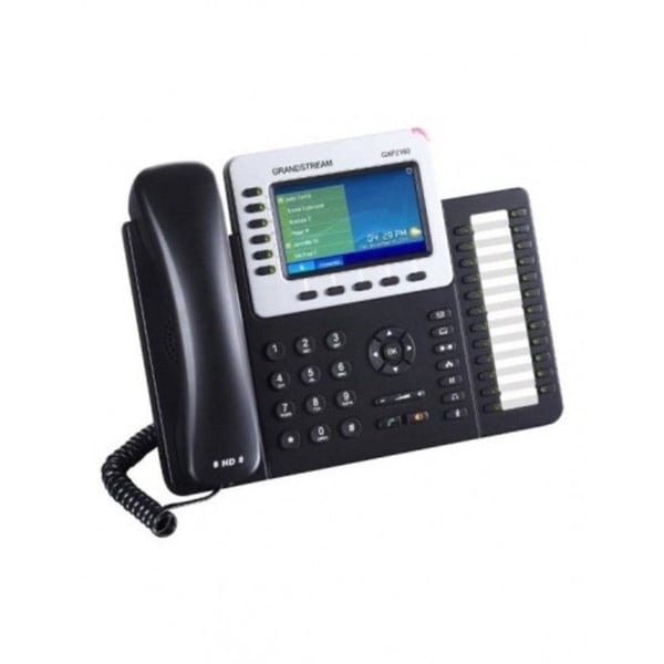 VoIP-telefon - GRANDSTREAM - 6 SIP-konton - TFT-skärm 10,9 cm - Svart - 2000 poster