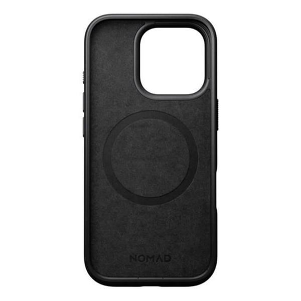 iPhone 16 Pro-skal - NOMAD - Stötsäkert läder - Svart - MagSafe-kompatibel - Stötsäker