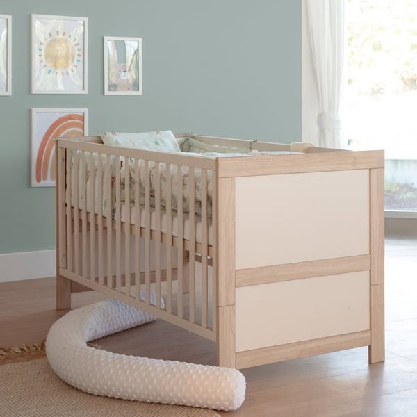 Lit Bébé Evolved 70x140 ROBA - Momo - Konvertibel till Junior-säng - Justerbar Höjd - Kashmir - Ek Tristan