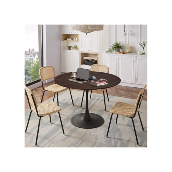 Rund spisebord - MUVOE - 47,24 tommer - Eg finish - 6 pladser - Moderne design