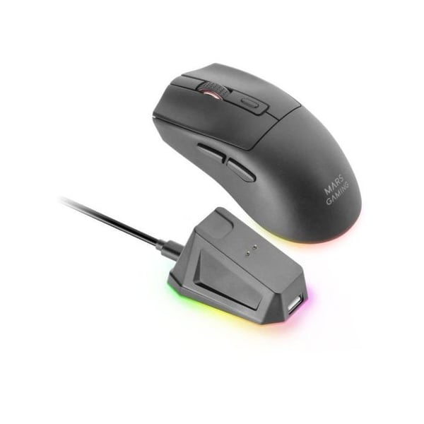 Mars Gaming Mm-t3 Trådlös Mus Rgb Optisk Bluetooth 5.0 14400 Dpi Huano Svarta Brytare