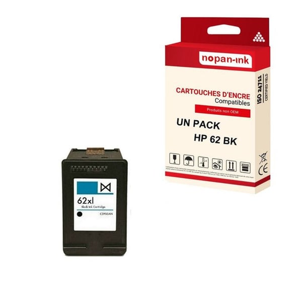 1 kompatibel patront för HP 62 XL 62XL Svart C2P04AE/C2P05AE HP DeskJet Ink Advantage 5645 Envy 5540 Series 5540 e-All-in-One 5544