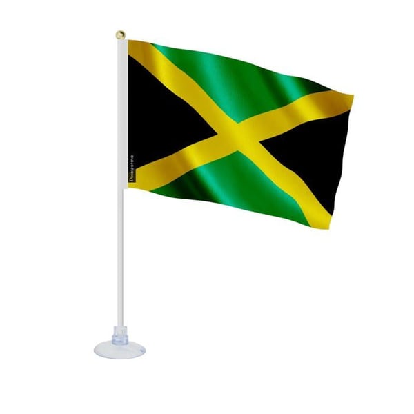 Mini Jamaica Flagga – Sugpropp – 14 x 21 cm – För Slät Yta – Polyester – 1 styck – Pixelforma