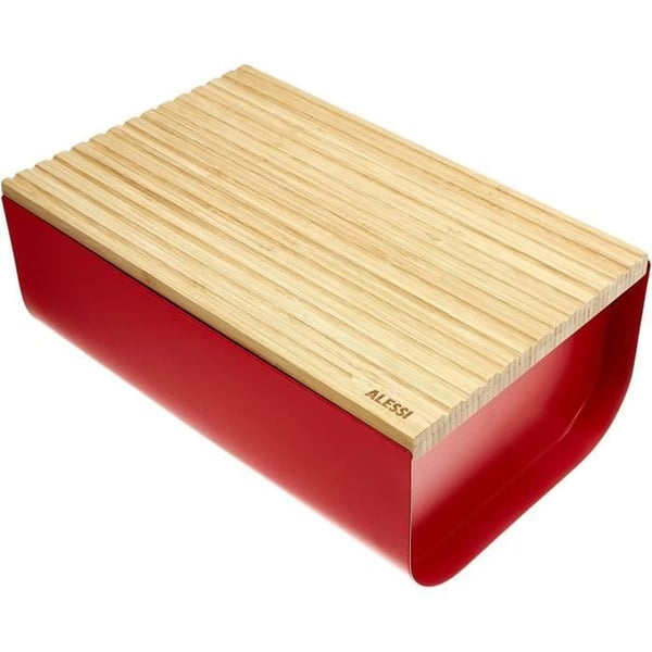 Brödkorg - ALESSI - Mattina - Färgat stål - Epoxiharts - Bambu trä