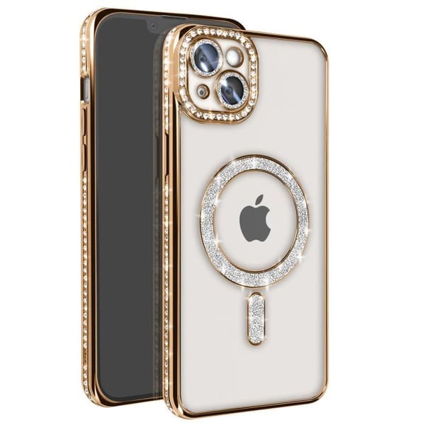 Coque Diamant för iPhone 14 Plus MagSafe Contour Strass Guld