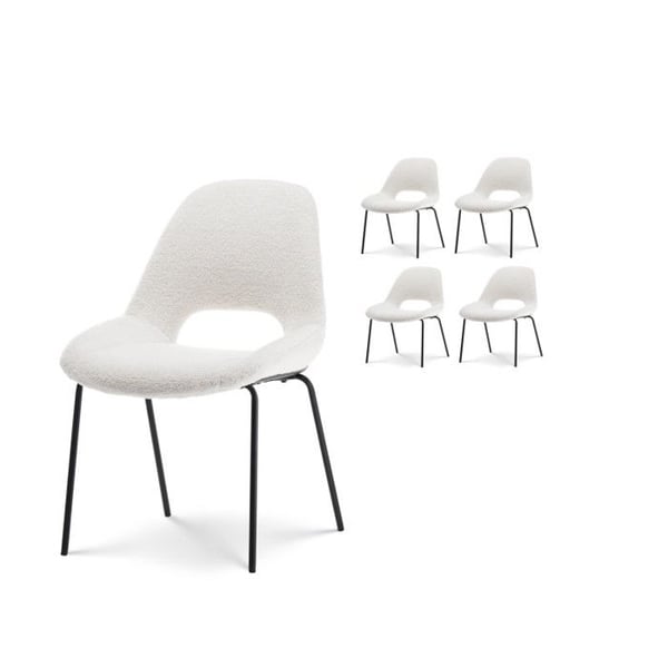 LUCAS matsalsstolar i beige tyg - KOSMI - Set med 4 - Modernt - Design