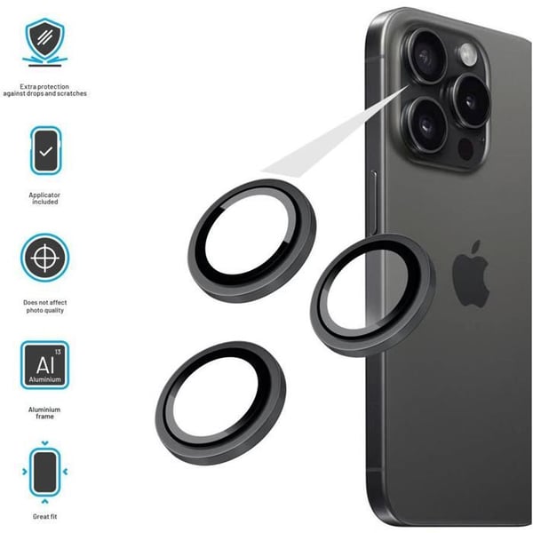 Objektivglas FIXE för Apple iPhone 16 Pro/16 Pro Max svart