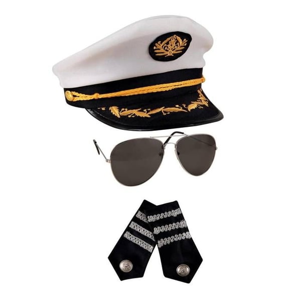 Tillbehör Maskeraddräkt - LILLA CLOWN - Båtkapten - Vuxen - Unisex - Vit