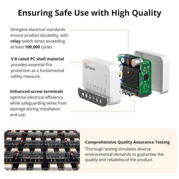 Intelligent switch - SONOFF - ZBMINIR2 - Zigbee 3.0 - 10 A - Kompakt och automatisk
