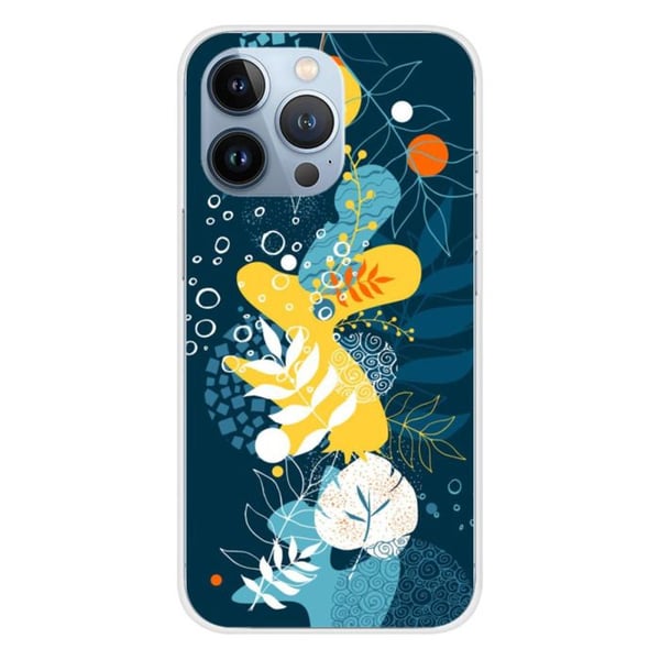 Tryckt silikonfodral som är kompatibelt med Apple iPhone 13 Pro Sea flowers
