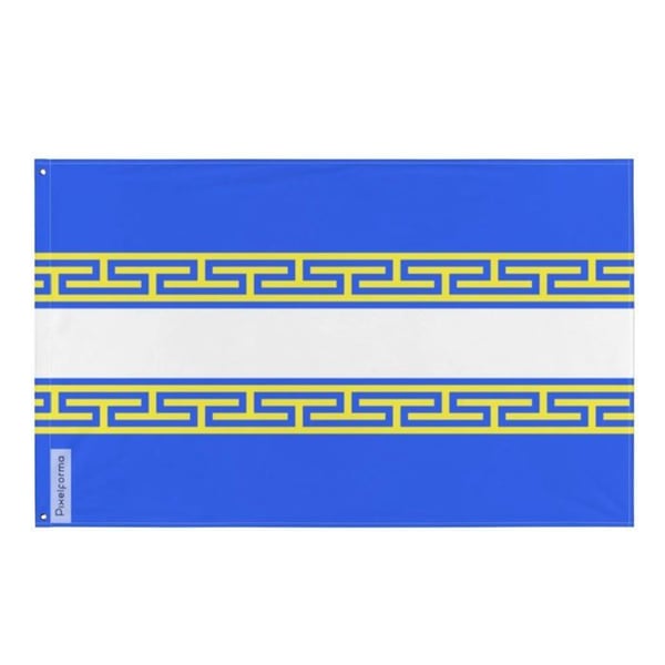 Marne-flagg – 128 x 192 cm – Hållbar polyester – 2 metallöglor – Inomhus-/utomhusbruk – Pixelforma