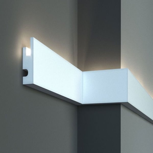 PROVISTON Corniche LED 90 x 40 x 1150 mm XPS Stötsäker 1,15 m