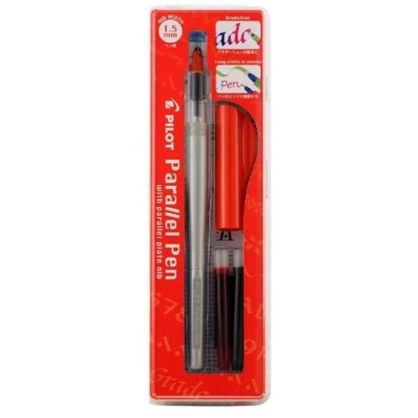 Fjäderpenna kalligrafisk - PILOT - Parallel Pen - Röd kropp - Stålspets - 0,5-1,3mm