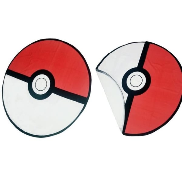 Barnhandduk Pokémon rund 130 cm Poké Ball - Polyester Oeko-Tex, tvättbar i maskin
