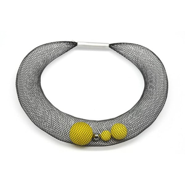 Elena Valenti - Halsband Ciambella Grande - Nät och polymer citron