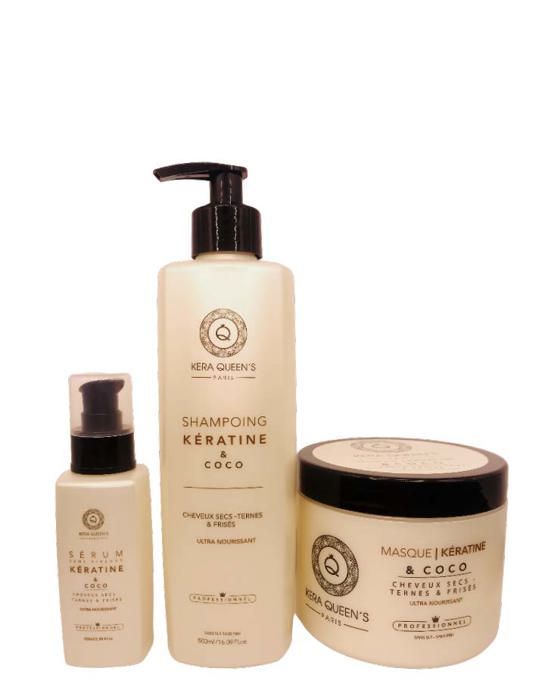 Keratin och Kokos Ritual - Schampo 500ml + Mask 500ml + Serum 100ml
