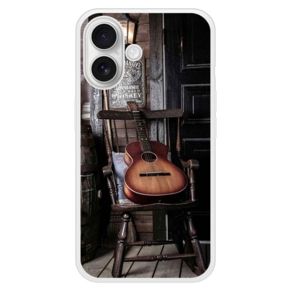 Förstärkt silikonskal med tryck kompatibelt med Apple iPhone 16 Plus Gitarr