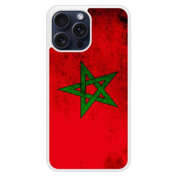 Siliconförstärkt tryckt skal kompatibelt med Apple iPhone 15 Pro Max Marockos flagga