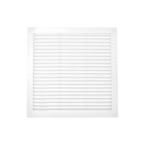 Fyrkantig Ventilationsgrill Med Uttag Och Myggnät 300x300x7mm Vit ABS