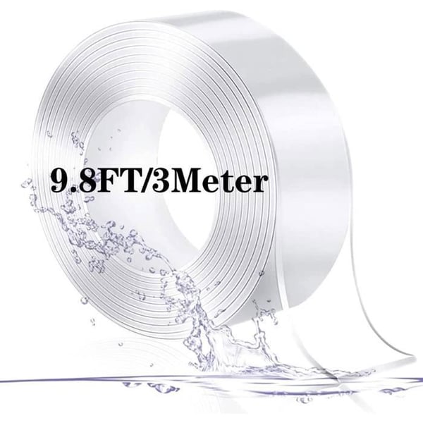 3 meter extra stark dubbelhäftande tejp, nanotejp Transparent tvättbar, avtagbar spårlös dubbelsidig gel[568]