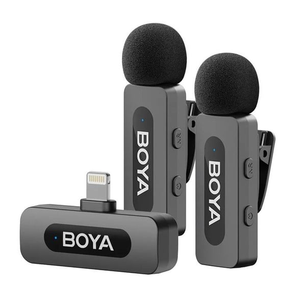 Trådlös mikrofon - BOYA - BY-V2 (V2.0) - Räckvidd 100m - 2 sändare - Modern design