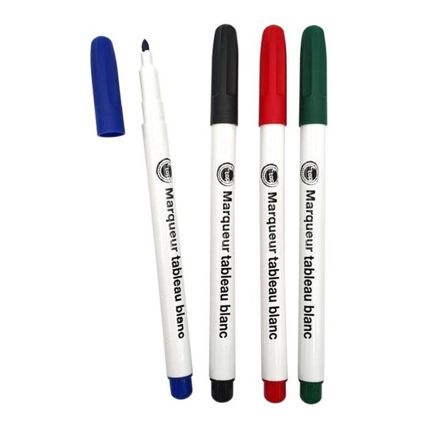 MégaCréa DIY - Whiteboard markers, washable, fine tip, 4 pieces