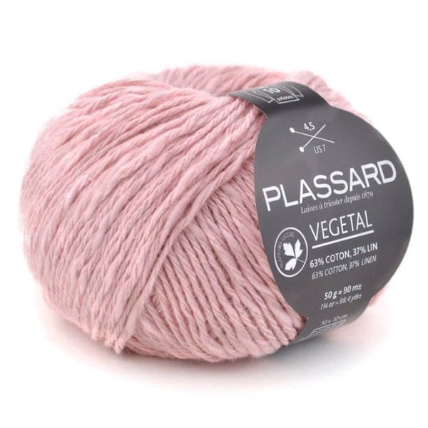 Plassard - Tricotez Vegan! Växtbaserad 30 Rosa Ljus Bomull och Lin