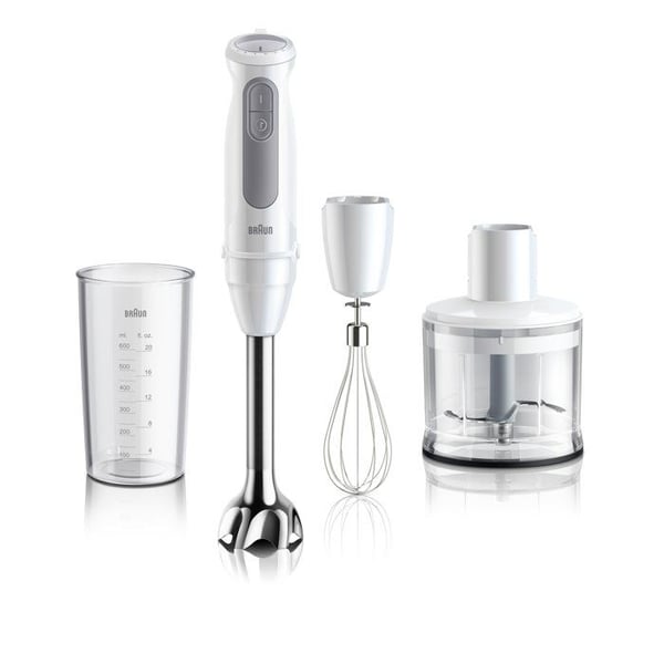 Handmixare - BRAUN - MultiQuick 5 - 1000 W - 21 hastigheter - 600 ml mugg - Mini hackare - Visp - Vit