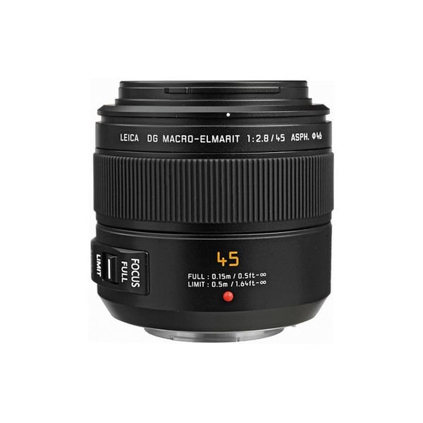 Panasonic LEICA 45mm F2.8 Macro | H-ES045E makroobjektiv (F2.8 bländare, stabiliserad, kompakt, 35 mm ekv.: 90 mm) Svart - Micro 4/3
