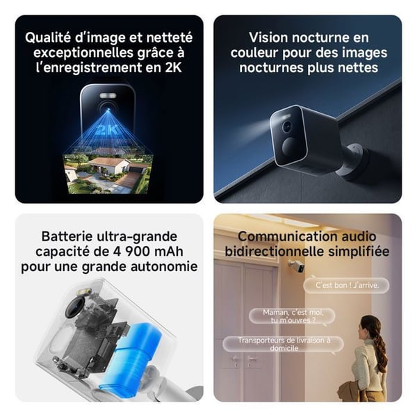 Övervakningskamera - Xiaomi - BW300 - 2K - Färg-nattvision - IP67 vattentät