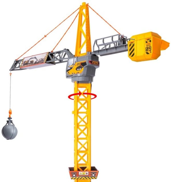 Fjärrstyrd kran - DICKIE TOYS - Mighty Crane - 110 cm - Fjärrkontroll - Rivningsboll