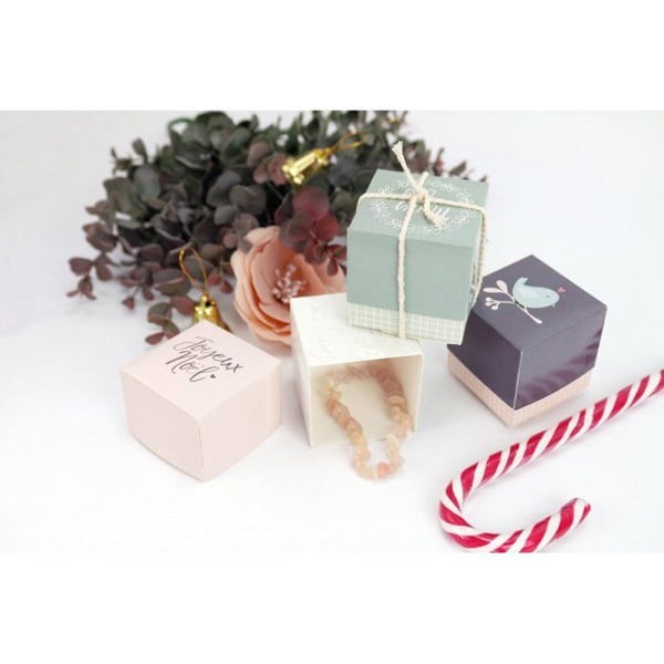 MégaCréa DIY - Fyrkantig julklappslåda att montera 5,5 cm 3 stycken