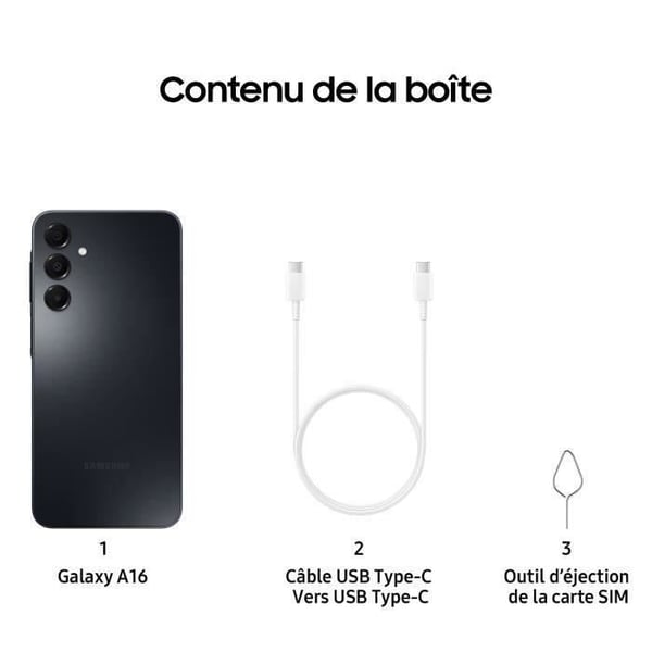 SAMSUNG Galaxy A16 Smartphone 128GB Midnattsblå