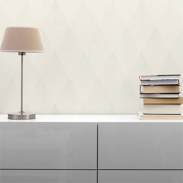Papper Tapet Punk Cirkel Carmela M1-No.1664 Vit Silver Geometrisk