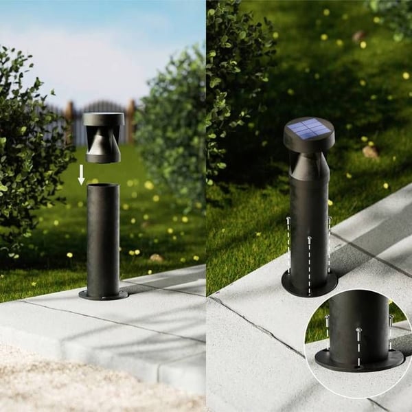Utomhuslampa - PHILIPS LED - Avery - Solenergi - Inbyggd LED - Svart