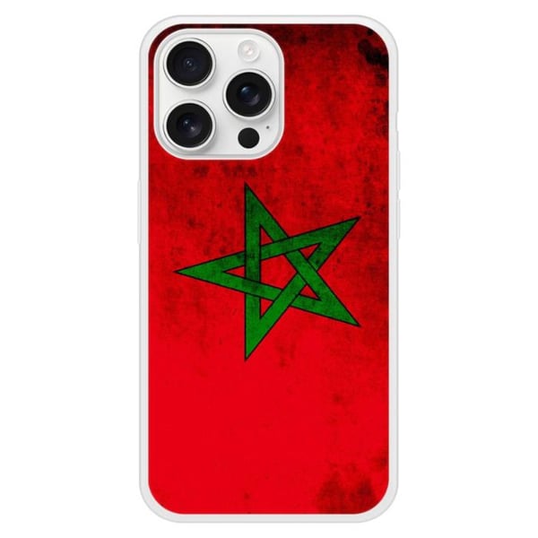 Förstärkt tryckt silikonfodral kompatibelt med Apple iPhone 16 Pro Max Marockos flagga