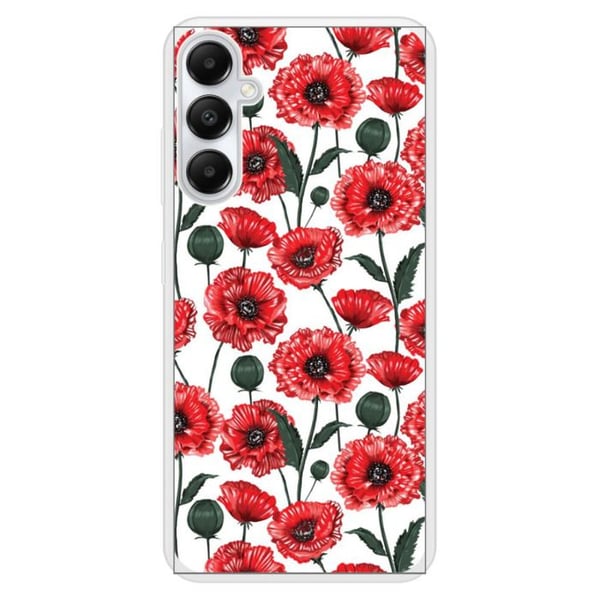 Reinforced silicone skal med tryck kompatibel med Samsung Galaxy A05S Poppy Flowers