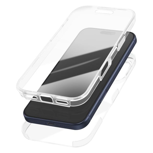 Hel silikonfodral för iPhone 17 Pro skydd bak och skärm genomskinlig