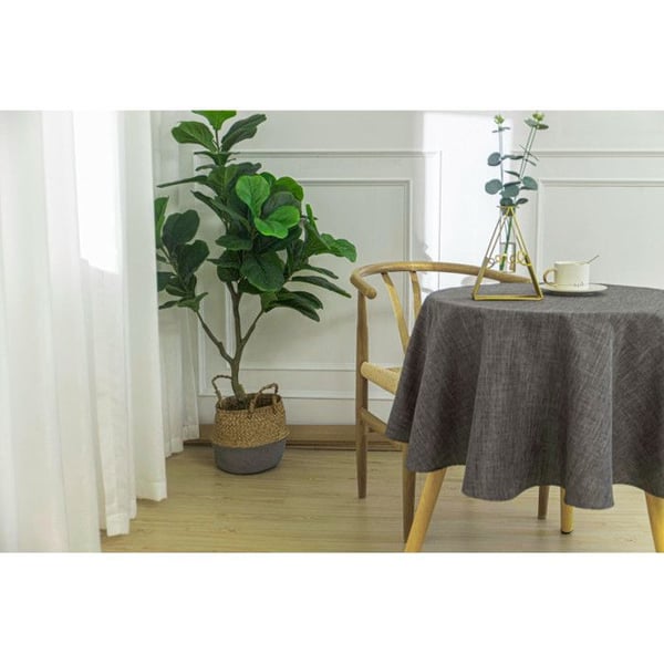 Rund antracit enkel anti-fläck duk 160 cm