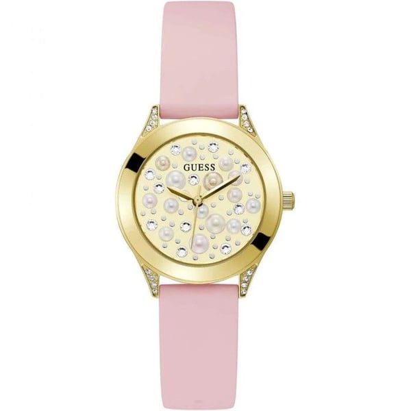 Klocka - Guess - Pearl GW0381L2 - Kvarts - Guld - Rosa silikon