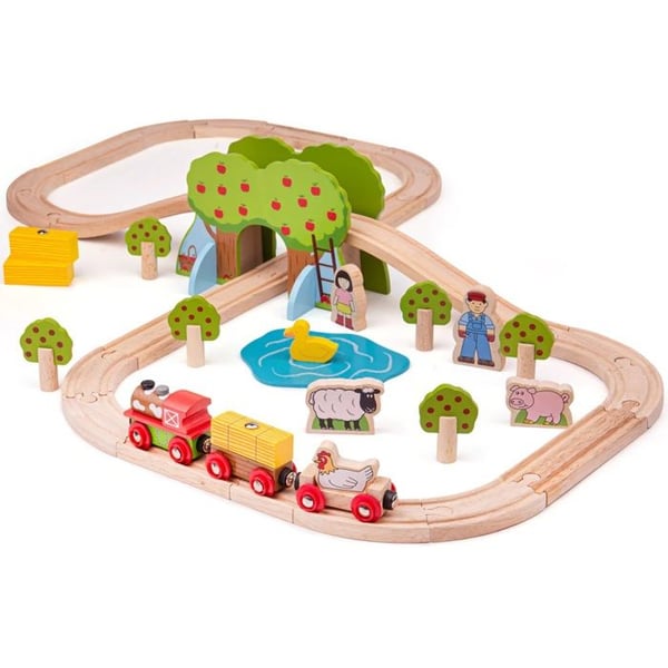 Trägårdstågkrets - Bigjigs Rail - Landsbygdslandskap - 44 delar - Interiör