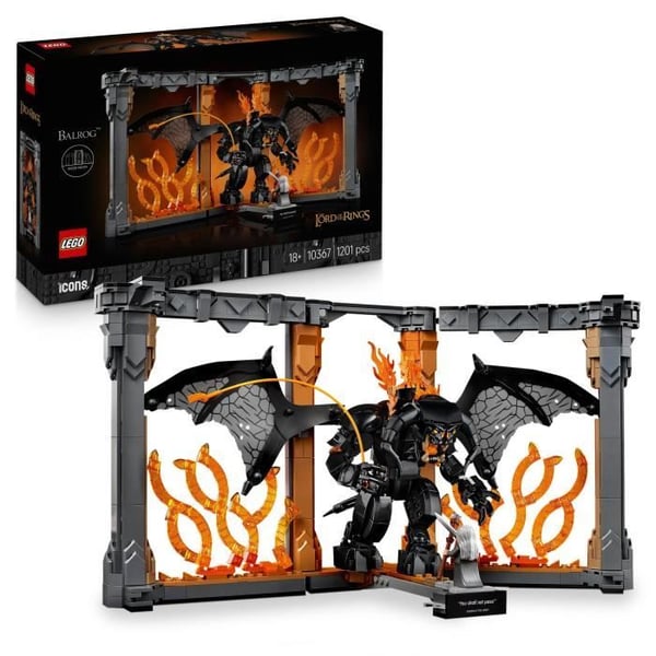 LEGO Icons Sagan om Ringen: Balrog Bokhylla - Byggset - DIY Hylldekoration - Minifigur av Gandalf
