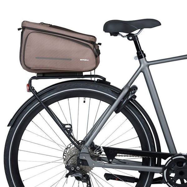 Saddle bags för pakethållare - Basil Move - Brun - Återvunnen polyester - MIK 2.0 system