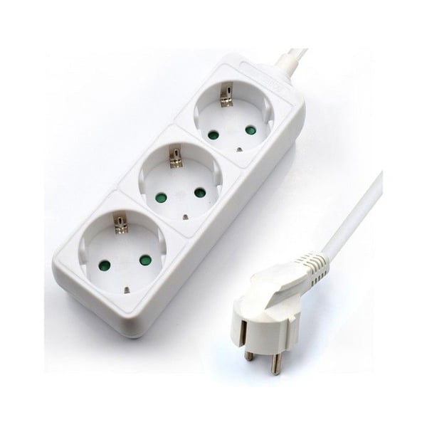 Strömbrytare utgångskontakter - Ewent - EW3958 - 3 uttag - 1,5 m - vit