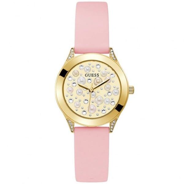 Klocka - Guess - Pearl GW0381L2 - Kvarts - Guld - Rosa silikon